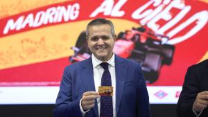 El consejero Jorge Rodrigo durante la presentación del Plan de Movilidad por el Gran Premio de España de Fórmula 1 que se celebra del 11 al 13 de septiembre en la capital