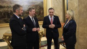El consejero Miguel Ángel García Martín durante la jornada de Jurisprudencia e Hispanidad que se celebra en el Senado de España en el marco de Hispanidad 2026