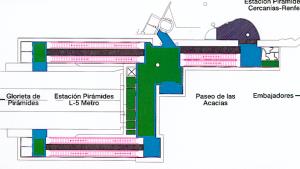 Planta general cañones comunicación Pirámides