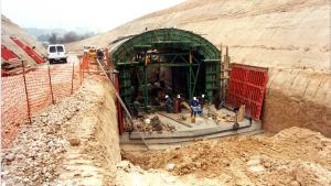 Construcción falso túnel entre Lacoma y Pitis Construcción falso túnel entre Lacoma y Pitis