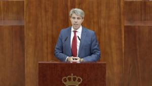 El presidente regional, Ángel Garrido, durante su intervención en la segunda jornada del Debate del Estado de la Región 2018