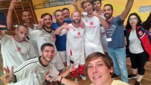 Imagen del equipo madrileño celebrando en el "Mentatlón Bilbao 2018"