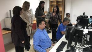 Lola Moreno durante la visita