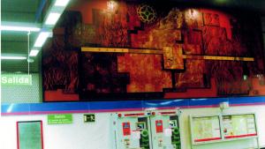 Mural de vestíbulo estación Barajas