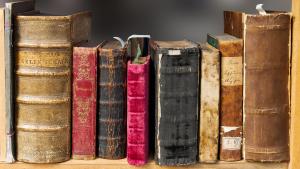 Libros antiguos en estantería