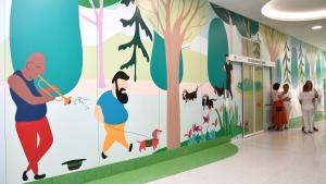 Nueva decoración del pasillo de la primera planta del Hospital Niño Jesús Imagen de la nueva decoración del pasillo de la primera planta del Hospital Niño Jesús