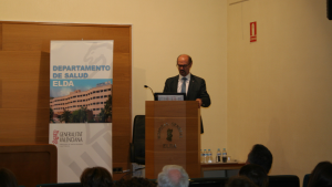 Imagen del Dr Aranaz, Jefe de Servicio de Medicina Preventiva y Salud Pública del Hospital Universitario Ramón y Cajal durante el evento