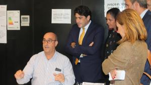 David Pérez durante la visita