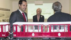 Ignacio Aguado durante la inauguración de la exposición ‘La Huella de Metro’