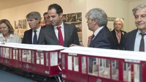 Ignacio Aguado durante la inauguración de la exposición ‘La Huella de Metro’
