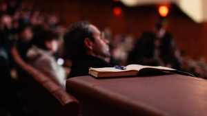 Imagen de auditorio asistiendo a una charla