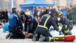 Simulacro accidentes El consejero de Justicia, Interior y Víctimas asiste a un simulacro de accidente de tráfico