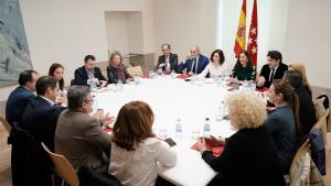 Isabel Díaz Ayuso durante la reunión con la junta de gobierno de la Federación Madrileña de Municipios