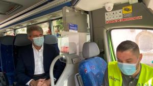 Ángel Garrido durante la visita