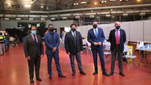 David Pérez visita la realización de test de antígenos en Alcobendas
