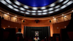 Isabel Díaz Ayuso en la toma de posesión del nuevo rector de la Universidad Rey Juan Carlos