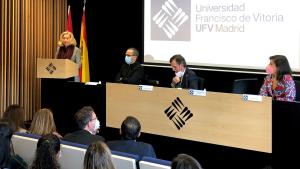 Concepción Dancausa durante la inauguración de un Centro de Acompañamiento Integral en Pozuelo de Alarcón