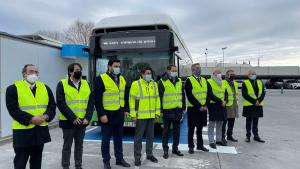 David Pérez viaja en el primer autobús impulsado con hidrógeno