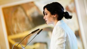 La presidenta Isabel Díaz Ayuso defiende que Madrid y Castilla y León han demostrado que hay otro modelo al de la “España en sepia” con ideas “inserv La presidenta durante su discurso en el VIII Foro de Guadarrama