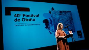 La consejera Marta Rivera habla en la presentación del festival