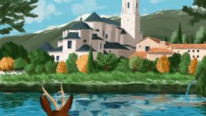 Pintura que muestra una imagen de Rascafría