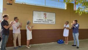 El viceconsejero de Deportes, Alberto Tomé, en la inauguración de los campos de fútbol Enrique Moreno Lalo de Aranjuez