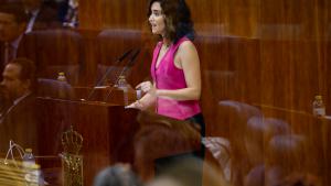 La presidenta durante su intervención en el debate
