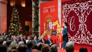 Díaz Ayuso reivindica una “España fiel” con voluntad “firme y profunda” de convivir “en democracia y libertad” La presidenta durante su discurso en el acto