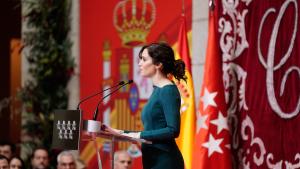 Díaz Ayuso reivindica una “España fiel” con voluntad “firme y profunda” de convivir “en democracia y libertad” La presidenta durante su discurso en el acto
