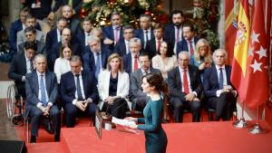 Díaz Ayuso reivindica una “España fiel” con voluntad “firme y profunda” de convivir “en democracia y libertad” La presidenta Isabel Díaz Ayuso durante su intervención en el acto