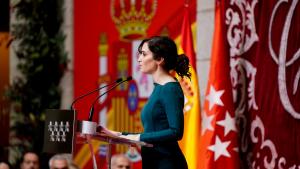 Díaz Ayuso reivindica una “España fiel” con voluntad “firme y profunda” de convivir “en democracia y libertad” La presidenta durante su discurso en el acto