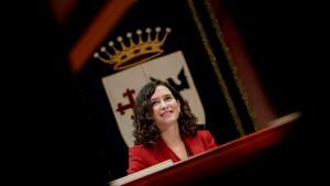 La presidenta durante la reunión del consejo de Gobierno en Alcobendas