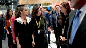 La Reina y la presidenta durante la visita