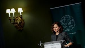 La presidenta durante su intervención en el Círculo Ecuestre