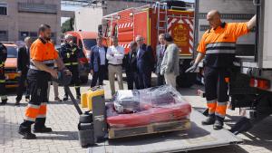La Comunidad de Madrid envía a Ucrania material de ayuda por las inundaciones tras la rotura de la presa de Kajovka El camión que ya va de camino a Ucrania