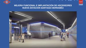 ilustración de la estación de Metro Santiago Bernabéu