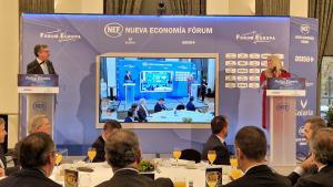 La consejera Rocío Albert durante el desayuno informativo de Nueva Economía Fórum