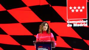 Díaz Ayuso: "El Gran Premio de España nace con la ambición de convertirse en el mejor y nos vamos a volcar para que los españoles se sientan muy orgullosos” La presidenta durante la presentación