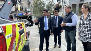 El viceconsejero José Antonio Sánchez durante su visita a El Boalo