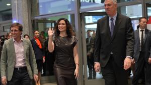 La presidenta Isabel Díaz Ayuso en el acto del Día de Madrid en FITUR 2025