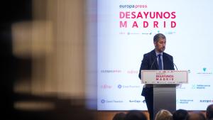 El consejero Miguel Ángel García Martín durante el desayuno informativo organizado por Europa Press