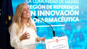 La consejera Rocío Albert durante la presentación de la Estrategia de innovación biofarmacéutica