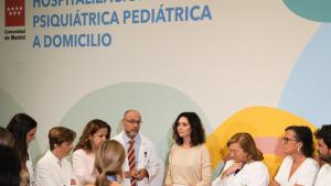 Díaz Ayuso participa en la presentación del balance de la Unidad de Hospitalización Pediátrica a Domicilio del Hospital Niño Jesús La presidenta Isabel Díaz Ayuso en la presentación del balance de la Unidad de Hospitalización Pediátrica a Domicilio del Hospital Niño Jesús