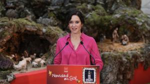 La presidenta Isabel Díaz Ayuso durante la inauguración del tradicional Belén