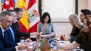 La presidenta Isabel Díaz Ayuso durante la reunión