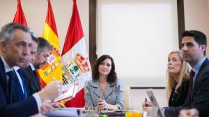 La presidenta Isabel Díaz Ayuso durante la reunión