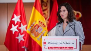 La presidenta Isabel Díaz Ayuso durante la reunión