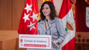 La presidenta Isabel Díaz Ayuso durante la reunión