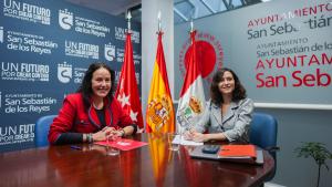 La presidenta Isabel Díaz Ayuso durante la reunión