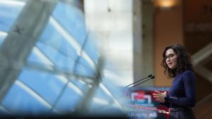 La presidenta Isabel Díaz Ayuso durante el acto 